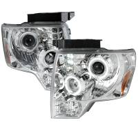 Spec'D Tuning Products - Spec-D 2009-2014 Ford F-150 Dual Halo Projector Headlights (Chrome Housing/Clear Lens) - Image 1