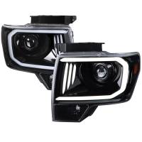 Spec'D Tuning Products - Spec-D 2009-2014 Ford F-150 LED C-Bar Projector Headlights (Jet Black Housing/Clear Lens) - Image 1