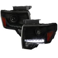 Spec'D Tuning Products - Spec-D 2009-2014 Ford F-150 Projector Headlights w/ LED Light Strip (Black Housing/Smoke Lens) - Image 1