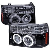 Spec'D Tuning Products - Spec-D 1992-1996 Ford F-150 F-250 F-350 Bronco Dual Halo Projector Headlights (Glossy Black Housing/Smoke Lens) - Image 1