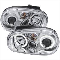 Spec'D Tuning Products - Spec-D 1999-2006 Volkswagen Golf Mk4 GTI/R32 Cabrio Dual Halo Projector Headlights (Chrome Housing/Clear Lens) - Image 1