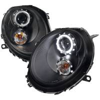 Spec'D Tuning Products - Spec-D 2007-2015 Mini Cooper R55 R56 R57 R58 R59 Single Halo Projector Headlights (Matte Black Housing/Clear Lens) - Image 1