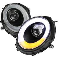 Spec'D Tuning Products - Spec-D 2007-2015 Mini Cooper R55 R56 R57 R58 R59 Projector  Headlights w/ LED Turn Signal Lights (Matte Black Housing/Clear Lens) - Image 1