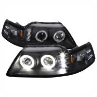 Spec'D Tuning Products - Spec-D 1999-2004 Ford Mustang Dual Halo V2 Projector Headlights (Matte Black Housing/Clear Lens) - Image 1