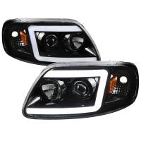 Spec'D Tuning Products - Spec-D 1997-2004 Ford F-150 / 1997-2002 Expedition LED C-Bar Projector Headlights (Jet Black Housing/Clear Lens) - Image 1