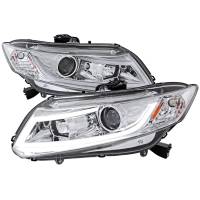 Spec'D Tuning Products - Spec-D 2012-2013 Honda Civic Coupe/ 2012-2015 Civic Sedan LED Bar Projector Headlights (Chrome Housing/Clear Lens) - Image 1