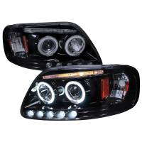 Spec'D Tuning Products - Spec-D 1997-2004 Ford F-150 / 1997-2002 Expedition Dual Halo Projector Headlights (Glossy Black Housing/Smoke Lens) - Image 1