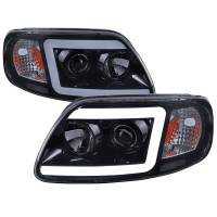 Spec'D Tuning Products - Spec-D 1997-2004 Ford F-150 / 1997-2002 Expedition LED C-Bar Projector Headlights (Glossy Black Housing/Smoke Lens) - Image 1