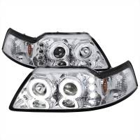 Spec'D Tuning Products - Spec-D 1999-2004 Ford Mustang Dual Halo V2 Projector Headlights (Chrome Housing/Clear Lens) - Image 1