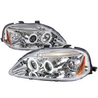 Spec'D Tuning Products - Spec-D 1999-2000 Honda Civic Dual Halo Projector Headlights (Chrome Housing/Clear Lens) - Image 1