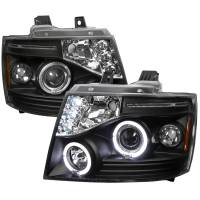 Spec'D Tuning Products - Spec-D 2007-2013 Chevrolet Avalanche/ 2007-2014 Tahoe Suburban Dual Halo Projector Headlights (Matte Black Housing/Clear Lens) - Image 1