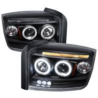 Spec'D Tuning Products - Spec-D 2005-2007 Dodge Dakota Dual Halo Projector Headlights (Matte Black Housing/Clear Lens) - Image 1