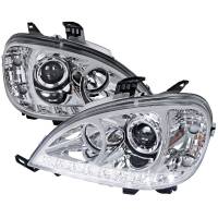 Spec'D Tuning Products - Spec-D 1998-2001 Mercedes Benz W163 ML Class Projector Headlights w/ SMD LED Light Strip (Chrome Housing/Clear Lens) - Image 1