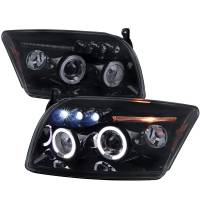 Spec'D Tuning Products - Spec-D 2007-2012 Dodge Caliber Dual Halo Projector Headlights (Glossy Black Housing/Smoke Lens) - Image 1