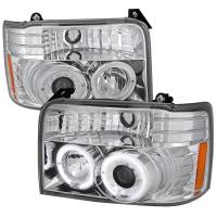 Spec'D Tuning Products - Spec-D 1992-1996 Ford F-150 F-250 F-350 Bronco Dual Halo Projector Headlights (Chrome Housing/Clear Lens) - Image 1