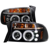 Spec'D Tuning Products - Spec-D 1997-2004 Dodge Dakota/ 1998-2003 Durango Dual Halo Projector Headlights (Matte Black Housing/Clear Lens) - Image 1
