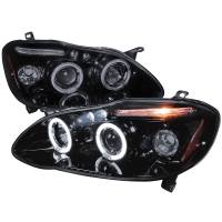Spec'D Tuning Products - Spec-D 2003-2008 Toyota Corolla Dual Halo Projector Headlights (Glossy Black Housing/Smoke Lens) - Image 1