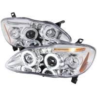 Spec'D Tuning Products - Spec-D 2003-2008 Toyota Corolla Dual Halo Projector Headlights (Chrome Housing/Clear Lens) - Image 1