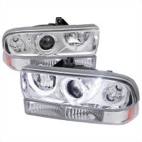 Spec'D Tuning Products - Spec-D 1998-2004 Chevrolet S10 Blazer Dual Halo Projector Headlights w/ Bumper Lights (Chrome Housing/Clear Lens) - Image 1