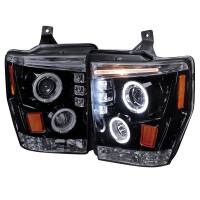 Spec'D Tuning Products - Spec-D 2008-2010 Ford F-250 F-350 F-450 Dual Halo Projector Headlights (Glossy Black Housing/Smoke Lens) - Image 1