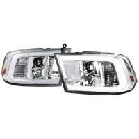 Spec'D Tuning Products - Spec-D 2009-2018 Dodge RAM 1500 / 2019-2021 RAM Classic / 2010-2018 RAM 2500 3500 LED C-Bar Projector Headlights (Chrome Housing/Clear Lens) - Image 1
