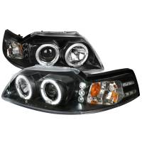 Spec'D Tuning Products - Spec-D 1999-2004 Ford Mustang Dual Halo Projector Headlights (Matte Black Housing/Clear Lens) - Image 1