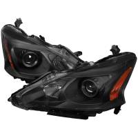 Spec'D Tuning Products - Spec-D 2013-2015 Nissan Altima Sedan Projector Headlights w/ Amber Reflectors (Matte Black Housing/Clear Lens) - Image 1