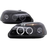 Spec'D Tuning Products - Spec-D 1996-1998 Honda Civic Dual Halo Projector Headlights (Glossy Black Housing/Smoke Lens) - Image 1
