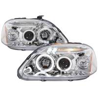 Spec'D Tuning Products - Spec-D 1996-1998 Honda Civic Dual Halo Projector Headlights (Chrome Housing/Clear Lens) - Image 1