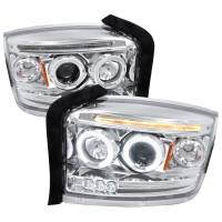Spec'D Tuning Products - Spec-D 2005-2007 Dodge Dakota Dual Halo Projector Headlights (Chrome Housing/Clear Lens) - Image 1