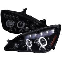 Spec'D Tuning Products - Spec-D 2003-2007 Honda Accord Dual Halo Projector Headlights (Glossy Black Housing/Smoke Lens) - Image 1