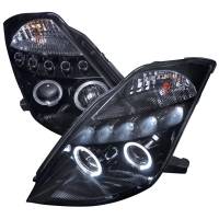 Spec'D Tuning Products - Spec-D 2003-2005 Nissan 350Z Dual Halo Projector Headlights (Glossy Black Housing/Smoke Lens) - Image 1