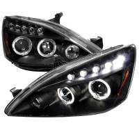 Spec'D Tuning Products - Spec-D 2003-2007 Honda Accord Dual Halo Projector Headlights (Matte Black Housing/Clear Lens) - Image 1