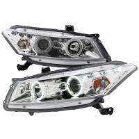 Spec'D Tuning Products - Spec-D 2008-2012 Honda Accord Coupe Dual Halo Projector Headlights (Chrome Housing/Clear Lens) - Image 1