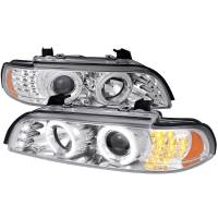 Spec'D Tuning Products - Spec-D 2001-2003 BMW E39 5 Series Dual Halo Projector Headlights w/ LED Turn Signal Lights (Chrome Housing/Clear Lens) - Image 1