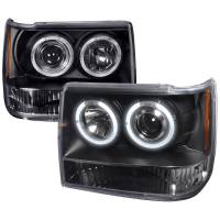 Spec'D Tuning Products - Spec-D 1993-1996 Jeep Grand Cherokee Dual Halo Projector Headlights (Matte Black Housing/Clear Lens) - Image 1
