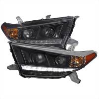 Spec'D Tuning Products - Spec-D 2011-2013 Toyota Highlander Projector Headlights w/ SMD LED Light Strip (Matte Black Housing/Clear Lens) - Image 1