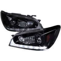 Spec'D Tuning Products - Spec-D 2001-2005 Lexus IS300 Projector Headlights w/ LED Light Strip & LED Turn Signal Lights (Glossy Black Housing/Smoke Lens) - Image 1