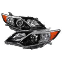 Spec'D Tuning Products - Spec-D 2012-2014 Toyota Camry Projector Headlights w/ Amber Reflectors (Jet Black Housing/Clear Lens) - Image 1