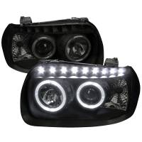 Spec'D Tuning Products - Spec-D 2005-2007 Ford Escape Dual Halo Projector Headlights w/ SMD LED Light Strip (Black Housing/Smoke Lens) - Image 1