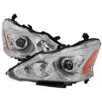 Spec'D Tuning Products - Spec-D 2013-2015 Nissan Altima Sedan Projector Headlights w/ Amber Reflectors (Chrome Housing/Clear Lens) - Image 1