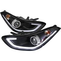 Spec'D Tuning Products - Spec-D 2011-2013 Hyundai Elantra LED Bar Projector Headlights (Matte Black Housing/Clear Lens) - Image 1