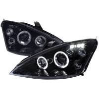 Spec'D Tuning Products - Spec-D 2000-2004 Ford Focus Dual Halo Projector Headlights (Glossy Black Housing/Smoke Lens) - Image 1