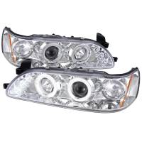 Spec'D Tuning Products - Spec-D 1993-1997 Toyota Corolla Dual Halo Projector Headlights (Chrome Housing/Clear Lens) - Image 1