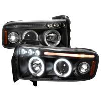 Spec'D Tuning Products - Spec-D 1994-2001 Dodge RAM Dual Halo Projector Headlights (Matte Black Housing/Clear Lens) - Image 1