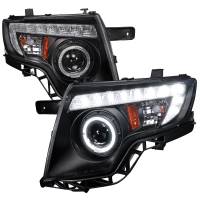 Spec'D Tuning Products - Spec-D 2007-2010 Ford Edge Halo Projector Headlights w/ LED Light Strip (Matte Black Housing/Clear Lens) - Image 1