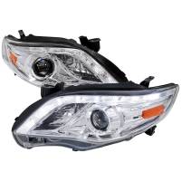 Spec'D Tuning Products - Spec-D 2011-2013 Toyota Corolla Projector Headlights w/ LED Light Strip (Chrome Housing/Clear Lens) - Image 1