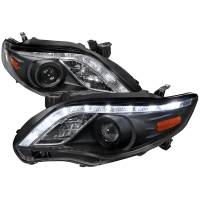 Spec'D Tuning Products - Spec-D 2011-2013 Toyota Corolla Projector Headlights w/ LED Light Strip (Matte Black Housing/Clear Lens) - Image 1