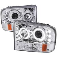 Spec'D Tuning Products - Spec-D 1999-2004 Ford Excursion F-250 F-350 F-450 F-550 Dual Halo Projector Headlights (Chrome Housing/Clear Lens) - Image 1