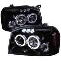 Spec'D Tuning Products - Spec-D 2001-2004 Nissan Frontier Dual Halo Projector Headlights (Glossy Black Housing/Smoke Lens) - Image 1